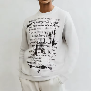 StreetLux Custom American Fashion Letter Tie Dye Sudadera con capucha de cuello redondo Hombres Otoño High Street Design Sense of Niche Loose Top - Product Image 1