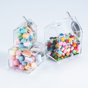 Grosir Jelas Dispenser Candy Topping Dispenser Acrylic Candy Dispenser dengan Scoop Candy Box Storage In Display Rack