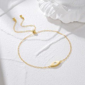 กำไลข้อมือ CANNER รุ่น New Diamond Evil Eye ชุบทอง 18k เงินแท้ 925 ประดับลูกปัดรูปดวงตา พร้อมเชือกปรับขนาดได้ สำหรับผู้หญิง - Product Image 2