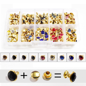 Remaches de botón de remache de cuero, botones a presión de cobre con Kit de herramientas de prensa, 8MM, 180 juegos, venta al por mayor - Product Image 2