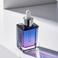 Flacon compte-gouttes en verre vide le plus vendu, forme rectangulaire, transparent givré, sérigraphié, pour huiles essentielles et gouttes pour les yeux, 30 ml, personnalisable