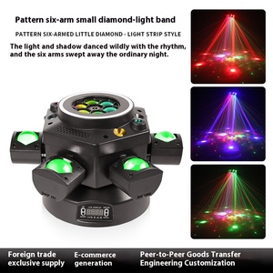 Đèn sân khấu <span class=keywords><strong>LED</strong></span> kim cương nhỏ, kiểu 6 tay, phát sáng RGBW, tích hợp <span class=keywords><strong>laser</strong></span>, dùng cho đèn Beam di động, tiệc tùng - Product Image 5