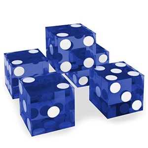 Dados de precisión personalizados de color claro 19mm Color acrílico D6 dados personalizados grabado Craps juego de <span class=keywords><strong>5</strong></span> con puntos blancos - Product Image 6
