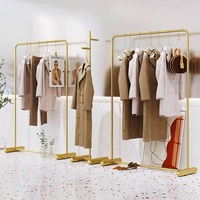 Portants à Vêtements Robuste pour Boutiques Magasins Détail, Présentoir Monopode Doré, Penderie Portable