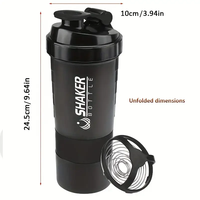 Bouteille de shaker de protéines portable anti-fuite personnalisée de 16 oz, bouteille d'eau de sport pour la remise en forme et la perte de poids
