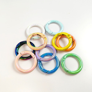 Uv Gegalvaniseerd Kleurrijk Origineel Ontwerp Ronde Veersluiting Ab Kleurenring Diy Sieraden Accessoires Legering Connector Sleutelhanger - Product Image 2