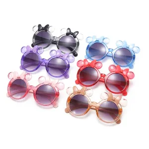 2023 New Design Children Mickey Sunglasses Cute Bowknot Kids Round Sunglasses