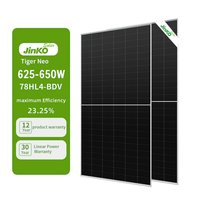 Panneaux solaires Jinko monocristallins à demi-cellules, bifaciaux, double vitrage, 625W, 630W, 635W, 640W, 645W, 650W