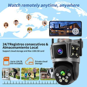 Kamera Rscamtom 12MP CMOS Lensa Ganda AI WiFi dengan Penyimpanan Cloud, Deteksi Gerakan Tiga Layar, Penglihatan Malam Berwarna Penuh, Suara 360 - Product Image 5