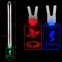 Lanière lumineuse en plastique acrylique avec logo personnalisé gravé au laser, 15 couleurs LED, style rétro portable pour bars, KTV, fêtes