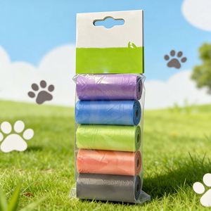 Bolsas para Desechos de Perros Duraderas, Venta Directa de Fábrica Hengtuo, Paquete de 5 Rollos, Material LDPE/HDPE Desechable, Sin Perfume, Limpieza Profunda para Mascotas - Product Image 1