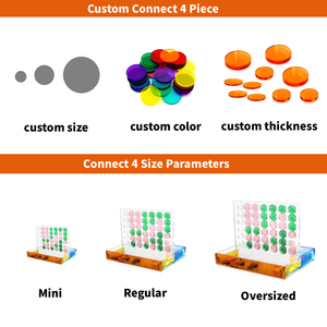Jeu de société de stratégie portable OEM Deluxe en acrylique transparent Connect 4, jeu de table classique Quatre à la suite pour les fêtes en famille - Product Image 4