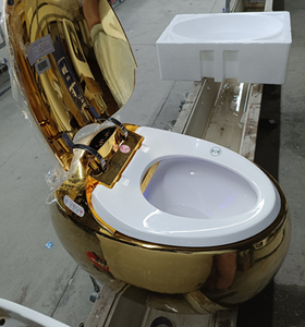 WC intelligent de luxe haut de gamme, à poser au sol, couleur or, cuvette ovale, WC intelligent intelligent - Product Image 4