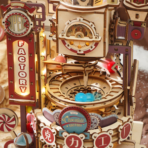 <span class=keywords><strong>Robotime</strong></span> <span class=keywords><strong>Rokr</strong></span> juguetes de ensamblaje hechos a mano LGA02 Chocolate Factory Marble Run 3D DIY rompecabezas de madera para adultos - Product Image 5