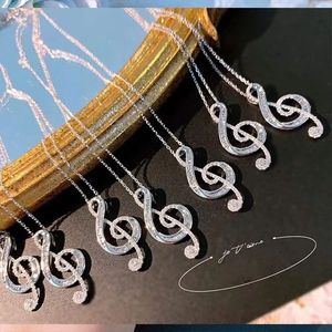 Collier fantaisie personnalisé Xinfly en or 18 carats avec pendentif clé de violon et diamant naturel 0,35 ct pour femme - Product Image 3