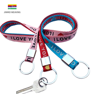 In Biểu Tượng Tùy Chỉnh Vải Dệt Dây Đeo Tay Cho Móc Chìa Khóa Keychain Thêu Jacquard Cổ Tay Ngắn Polyester Nylon Keychain - Product Image 6