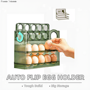 Soporte para huevos de 3 capas de gran capacidad para nevera, organizador de huevos abatible automático con función de sincronización, caja contenedora de almacenamiento de plástico de inyección - Product Image 2