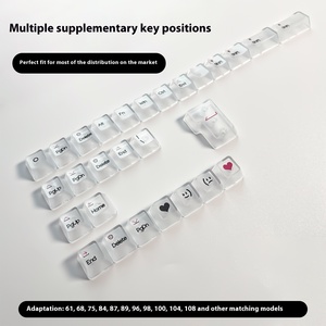 Arabic trong suốt Keycap OEM Chiều cao nhỏ đầy đủ sương mù <span class=keywords><strong>PC</strong></span> Chất liệu Cherry hồ sơ nhuộm thăng hoa đóng hộp bàn phím cơ khí - Product Image 3