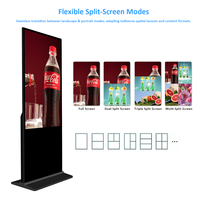 Kiosque d'affichage numérique LCD portable de 32 pouces avec écran tactile, système de gestion CMS, contrôle à distance, Android, pour centre commercial