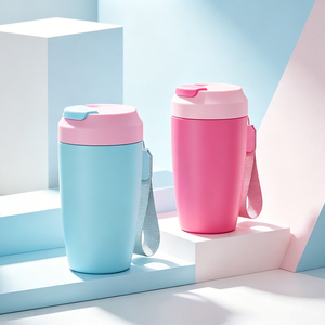 Gobelet isotherme en acier inoxydable 304 au design moderne, avec logo personnalisé, double paroi, couvercle thermique sous vide, paille, pour eau et café, 13oz/400ml - Product Image 1