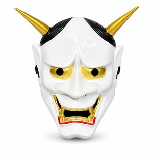 Máscara Japonesa Hannya de Resina para Cosplay, Halloween, TV y Cine, Estilo Tradicional del Siglo XVIII, Demonio Oni con Cuernos Blancos y Dorados, Accesorio para Fiestas - Product Image 1