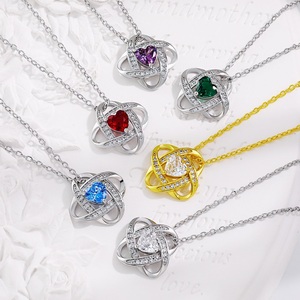Bellissimo cuore eterno girevole amore cuore rosso <span class=keywords><strong>collana</strong></span> pendente <span class=keywords><strong>quadrifoglio</strong></span> per fidanzata - Product Image 2