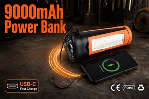 Solar 270 °   Lámpara de Trabajo LED COB Giratoria de 3 Hojas, 4500LM XHP50, Banco de Energía Magnético USB-C de 9000mAh, Soporte Telescópico, para Camping al Aire Libre - Product Image 3