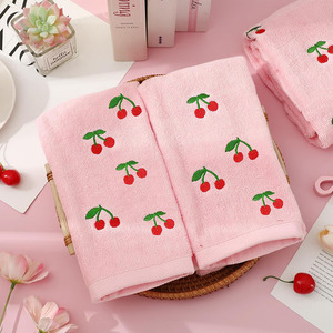 8625 <span class=keywords><strong>Toallas</strong></span> de Mano de Algodón Bordadas con Diseño de Cerezas, Súper Absorbentes, de Secado Rápido, para Cocina y Baño, al por Mayor y a Precio Económico - Product Image 3