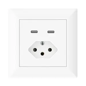 Switzerland Socket quick charger USB-C USB-A PD 3.0 QC child safety standard flush-mounted wall compatible with world class CE