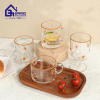 Mug en verre DIY motif Croissant 14oz – Tasse à lait et à flocons d'avoine pour usage quotidien