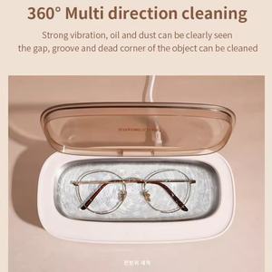 Nettoyeur à ultrasons portable professionnel 45 kHz pour bijoux, prothèses dentaires, bagues, lunettes, nettoyeur sonique domestique intelligent - Product Image 3