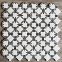 Nouveau motif de fleurs rond jet d'eau marbre marbre pierre mosaïque carrelage pour la décoration de la maison