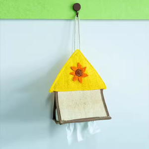 Caja de pañuelos decorativa de lufa natural, ecológica, estilo INS, para colgar verticalmente en el hogar. - Product Image 3