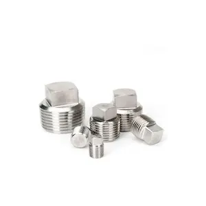 good sale 150 PSI 1/8 to 4 SS304 female npt bsp head square/round/hex plug stainless steel pipe fitting