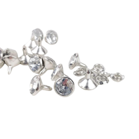Tête de rivet en acier inoxydable coloré avec cristal, plaqué zinc, pour la décoration de points, rivets, cuir, jeans, sacs, chaussures, réparation et bricolage