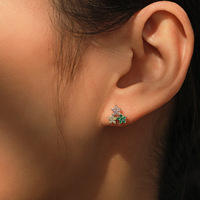 925 Sterling Silber Exquisite Blumen Ohr stecker Bunte Zirkonia für Jubiläen Partys Geschenke Modische Boutique