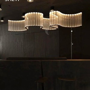 Oval <b>Led</b> Chandelier E27 Switch Control For Banquet Hall Hotel Lobby Artistic <b>Lighting</b> - Product Image 2