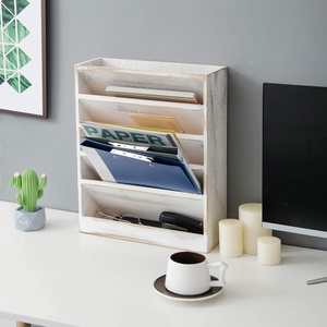 Organizador de Archivos de Escritorio Minimalista de Madera de Pino Cuadrado, Flexible y Hecho a Mano, Duradero, Ecológico, de Múltiples Niveles, con Capacidad de 3-6 Litros - Product Image 4