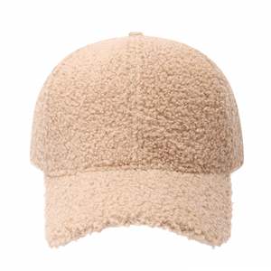 Casquette de baseball unisexe en polaire sherpa de haute qualité à 6 panneaux, ajustable, pour l'automne et l'hiver, avec broderie de logo personnalisé - Product Image 3