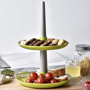 Support à gâteau rond à 2 niveaux en PP de qualité alimentaire, tour à cupcakes pour présentation de desserts, étanche, passe au lave-vaisselle, emballé en boîte, usage commercial - Product Image 1