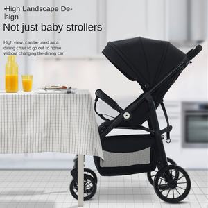 Poussette haute pour bébé avec pneus surdimensionnés, modèle <span class=keywords><strong>F1</strong></span> en métal, absorption des chocs à quatre roues à un bouton, 15 kg, pour le commerce international - Product Image 4