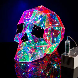 Engraçado Halloween Crânios Esqueleto Brilhante 3D LED Luminoso Iridescente Colorido Night Light up para Outdoor Garden Yard Decorações - Product Image 4