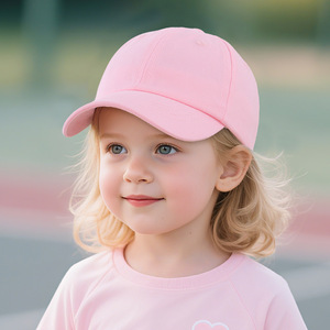 Casquette de baseball <span class=keywords><strong>rose</strong></span> personnalisée pour enfants, 6 panneaux, en coton structuré, ajustable, pour filles, extérieur, été, OEM, vente en gros, faible MOQ - Product Image 2