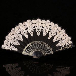 Abanico Plegable Deportivo de 23 cm, Ecológico y Duradero, con Logotipo Personalizado, Diseño de Flores con Polvo Dorado, de Plástico, para Bodas y Fiestas - Product Image 5