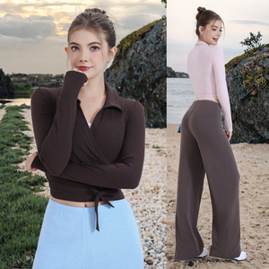 High Quality Lightweight Women's Activewear Blouse Long Sleeves Sportswear Yoga <b>Tops</b> Wholesale - Product Image 3