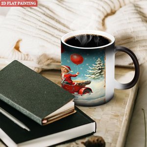 Classic Black Frosted Ceramic <b>Mug</b> 11oz <b>Heat</b> Sensitive Color <b>Changing</b> Drinking Cup Office Tea Cup - Product Image 3