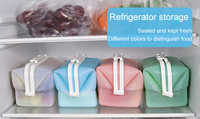 Sacs de conservation en silicone de qualité alimentaire, réutilisables, étanches, avec fermeture éclair, sacs alimentaires en silicone écologiques, pochette en silicone personnalisée pour aliments