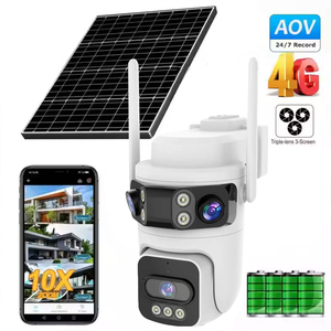 <span class=keywords><strong>Caméra</strong></span> solaire ZCVISION nouvelle conception 3 objectifs WIFI / 4G 12MP AOV avec audio bidirectionnel, détection de mouvement humanoïde PIR, <span class=keywords><strong>caméra</strong></span> de sécurité solaire PTZ - Product Image 1