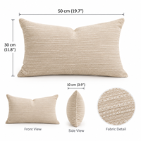 Coussin d'extérieur lombaire taupe, rectangulaire, pour terrasse de maison de plage, vue sur la mer, hydrofuge, doux, soutien confortable, garnissage moelleux