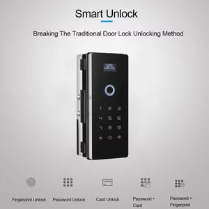 Commercio all'ingrosso della fabbrica di controllo di accesso ufficio WiFi Password digitale intelligente vetro serratura della porta con doppio inserto linguetta di blocco - Product Image 6